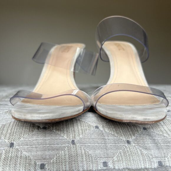 Schutz Ariella Clear Straps Heeled Sandals Beige Leather Inner Sole Women 9.5 B - Picture 9 of 15